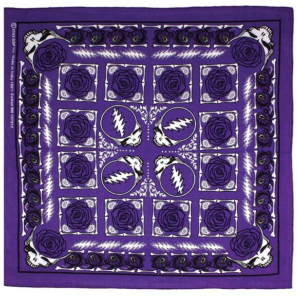Grateful Dead SYF & Roses Bandana ~ Officially Licensed ~ 22" x 22" ~ Brand New! - Picture 1 of 2
